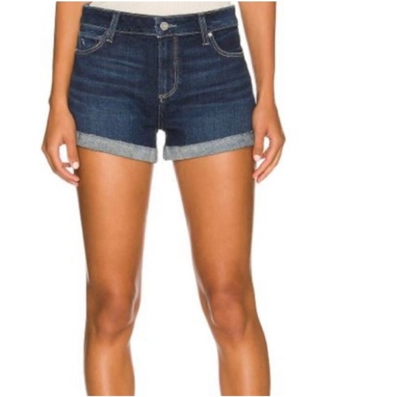 Paige Women's Jimmy Jimmy Cut Off Rolled Denim Shorts -‎ 25 EUC - Picture 1 of 12